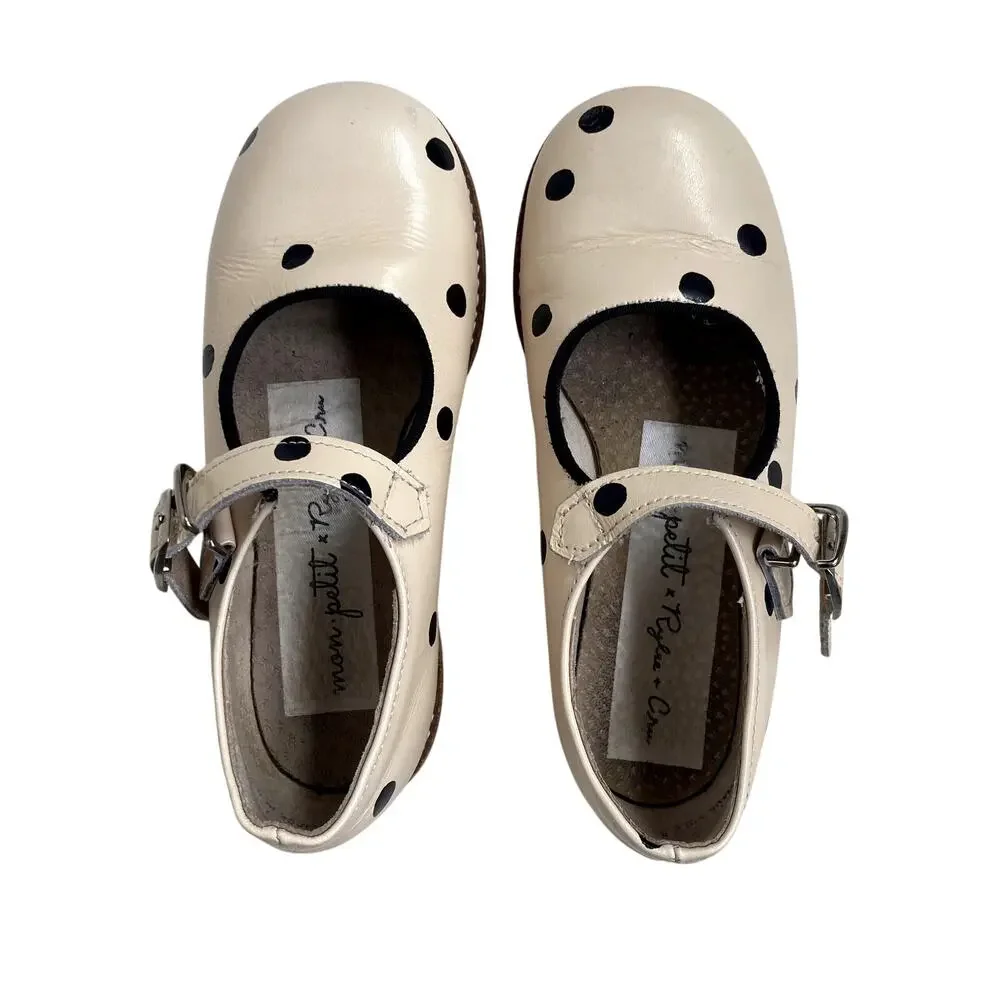 Mon Petit Shoes x Rylee Cru Polka Dot Mary Janes - Cream Black - 10